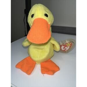 Ty Beanie Baby 1993 Quackers the Duck - Yellow - with Hang Tag